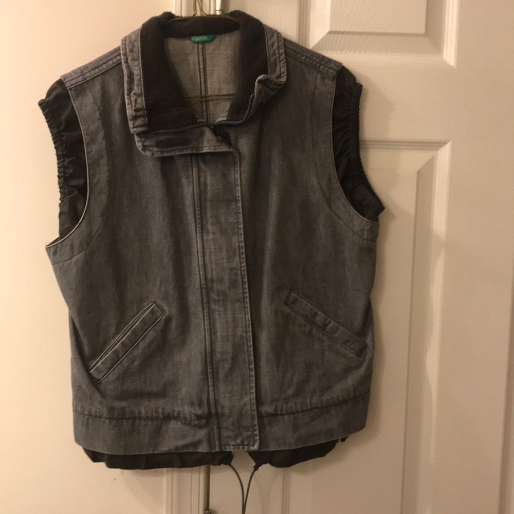 United Colors of Benetton Vintage Gray Denim Vest